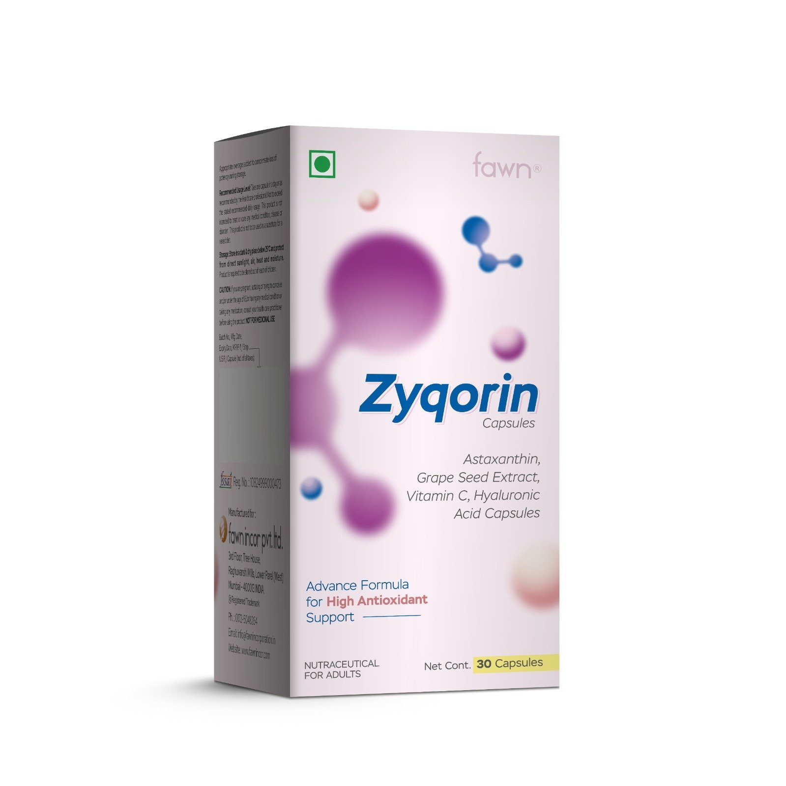 Astaxanthin, Grape Seed Extract, Vitamin C & Hyaluronic Acid Capsules – ZYQORIN Capsules